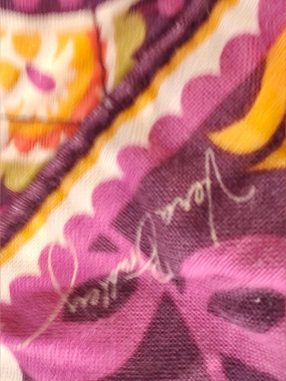 Quilted Cotton Tote Bag Vera Bradley Purple Paisley & floral Plum Crazy Pattern